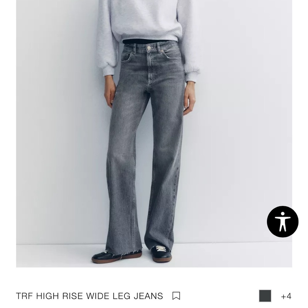 NWT ZARA Size 4 TRF High Rise Wide Leg Jeans